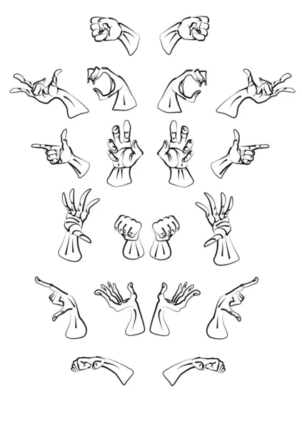 Руки в разных положениях — стоковый вектор