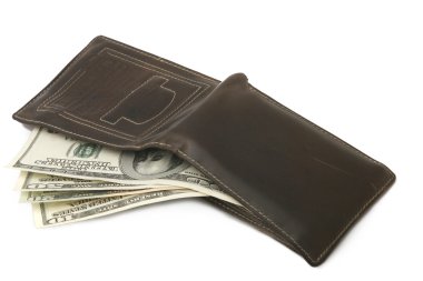 bir dolarlık banknot ile cüzdan fotoğraf