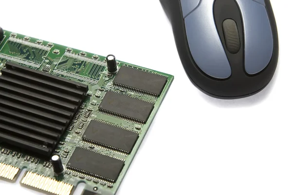 Video card and mouse — Stock Photo, Image