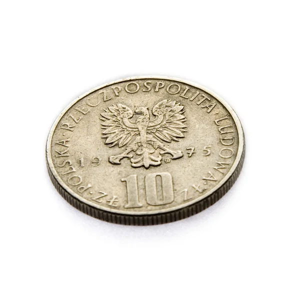 Zdjęcie stare monety na białym — Zdjęcie stockowe