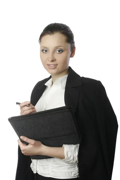 Ett foto av framgångsrik affärskvinna med filofax — Stockfoto