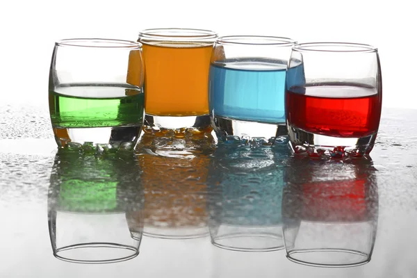A Close up view of different coloured cocktails — Stock Photo, Image