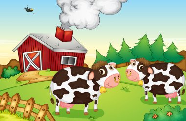 Farm scene clipart