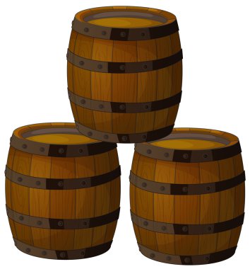 Wooden barrels clipart