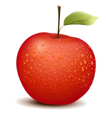 Realistic red apple clipart