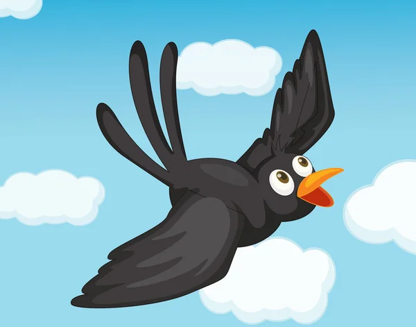 Schwarzer Vogel — Stockvektor