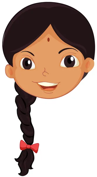 भारतीय लड़की चेहरा — स्टॉक वेक्टर