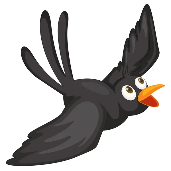 Pássaro negro — Vetor de Stock