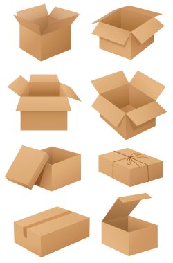 Cardboard boxes clipart