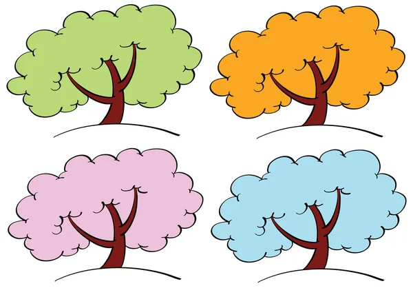 Saisonbäume — Stockvektor