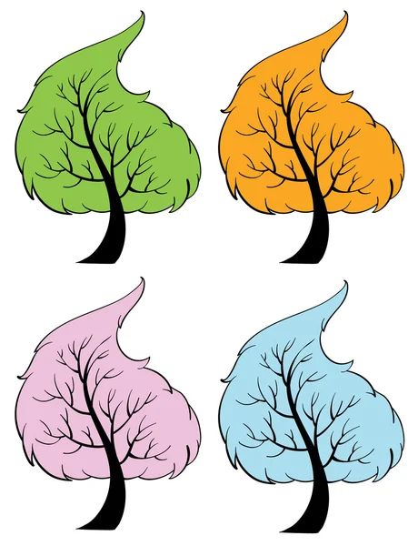 Seasonal trees — Stock Vector