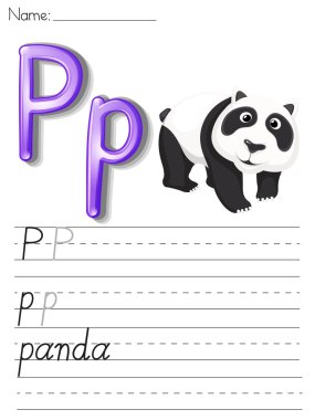 Alphabet handwriting series clipart