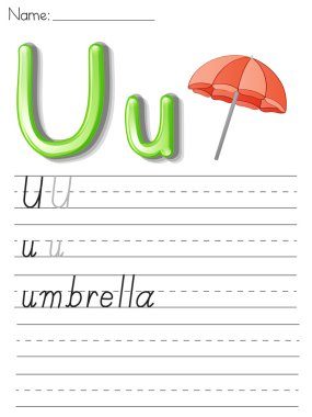 Alphabet handwriting series clipart