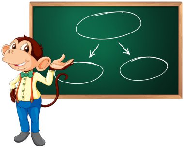 Business monkey and board clipart