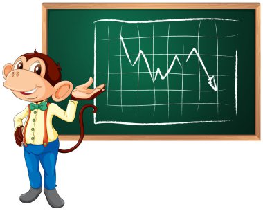 Business monkey and board clipart