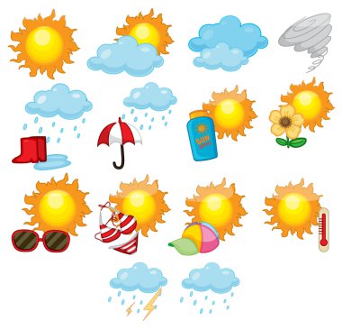 Weather icons clipart