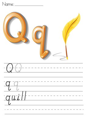 Alphabet handwriting series clipart