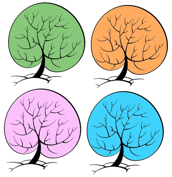 Tree seasons — Stock Vector