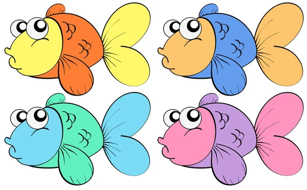 Vissen in kleur — Stockvector