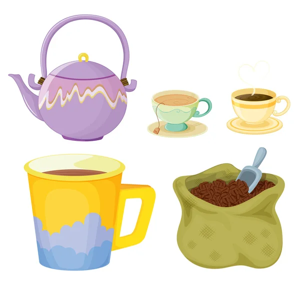Chá e café — Vetor de Stock