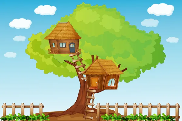 Casa das árvores — Vetor de Stock