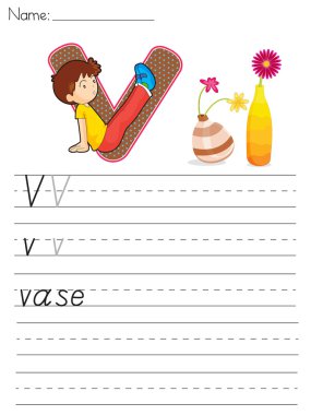 Alphabet worksheet clipart