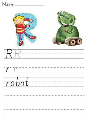 Alphabet worksheet clipart