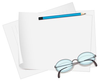 Glasses and paper clipart