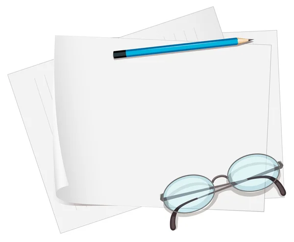 眼镜和纸 — 图库矢量图片
