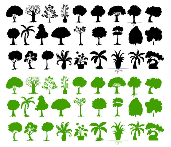 Verscheidenheid van bomen — Stockvector