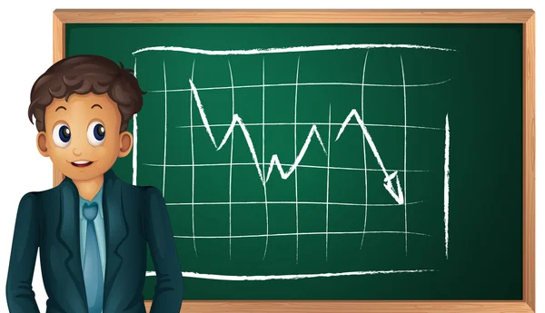 Businessman and blackboard — Stock Vector