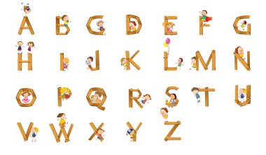 Kids alphabet clipart