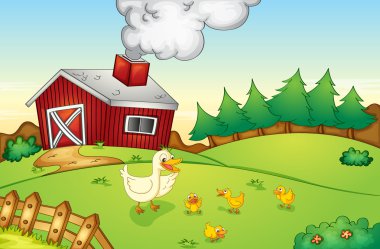 Farm scene clipart