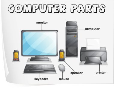 Computer parts clipart