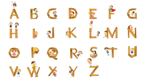Alphabet für Kinder — Stockvektor