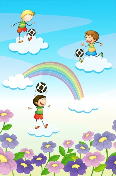 Playing kids — Stock Vector
