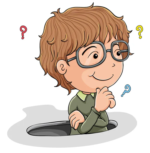 Young boy thinking — Stockvector