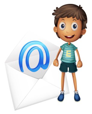 boy with envelop clipart