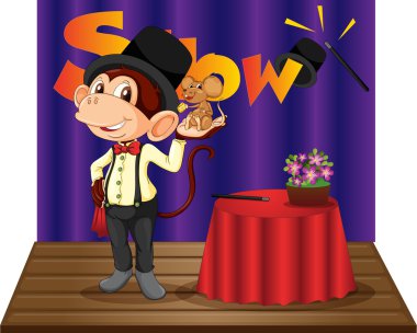 Monkey magician clipart