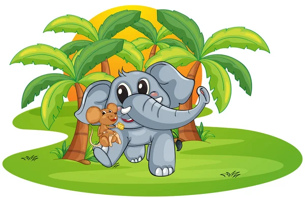 Éléphant et souris — Image vectorielle