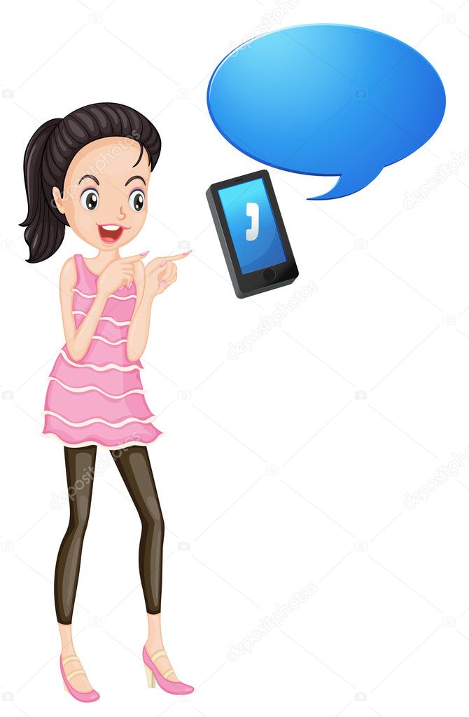 a girl with cell phone