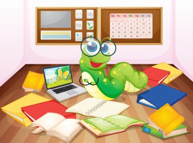worm in classroom clipart