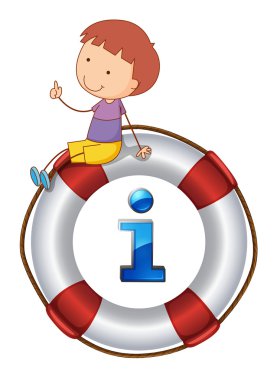 boy sitting on float clipart