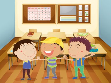 kids in classroom clipart