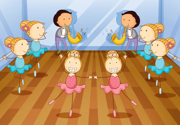 Tanzende Kinder — Stockvektor