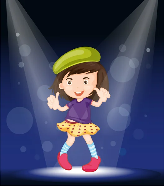 A girl performing on stage — Stock Vector