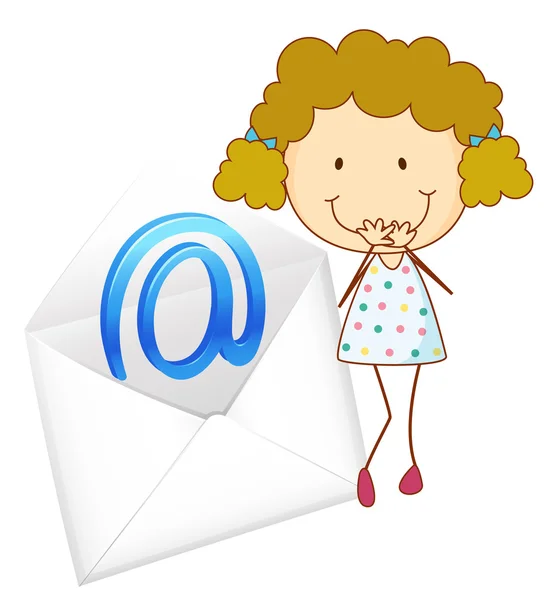 Дівчина з поштовим конвертом — стоковий вектор