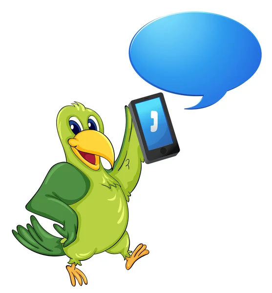 A bird with cell phone — Stock Vector