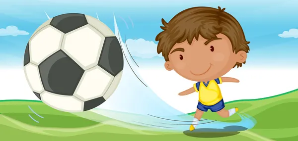 Niño jugando fútbol — Archivo Imágenes Vectoriales