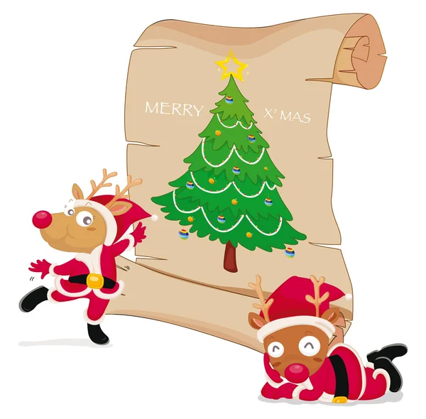 Ünneplése a karácsonyi rénszarvasok — Stock Vector